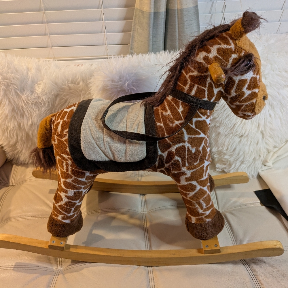 Comfy Classic Animal Adventure Giraffe Rocking Horse